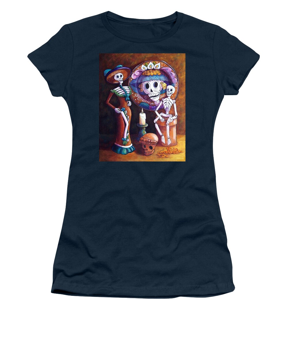 Dia De Los Muertos Women's T-Shirt featuring the painting Catrina Group by Candy Mayer