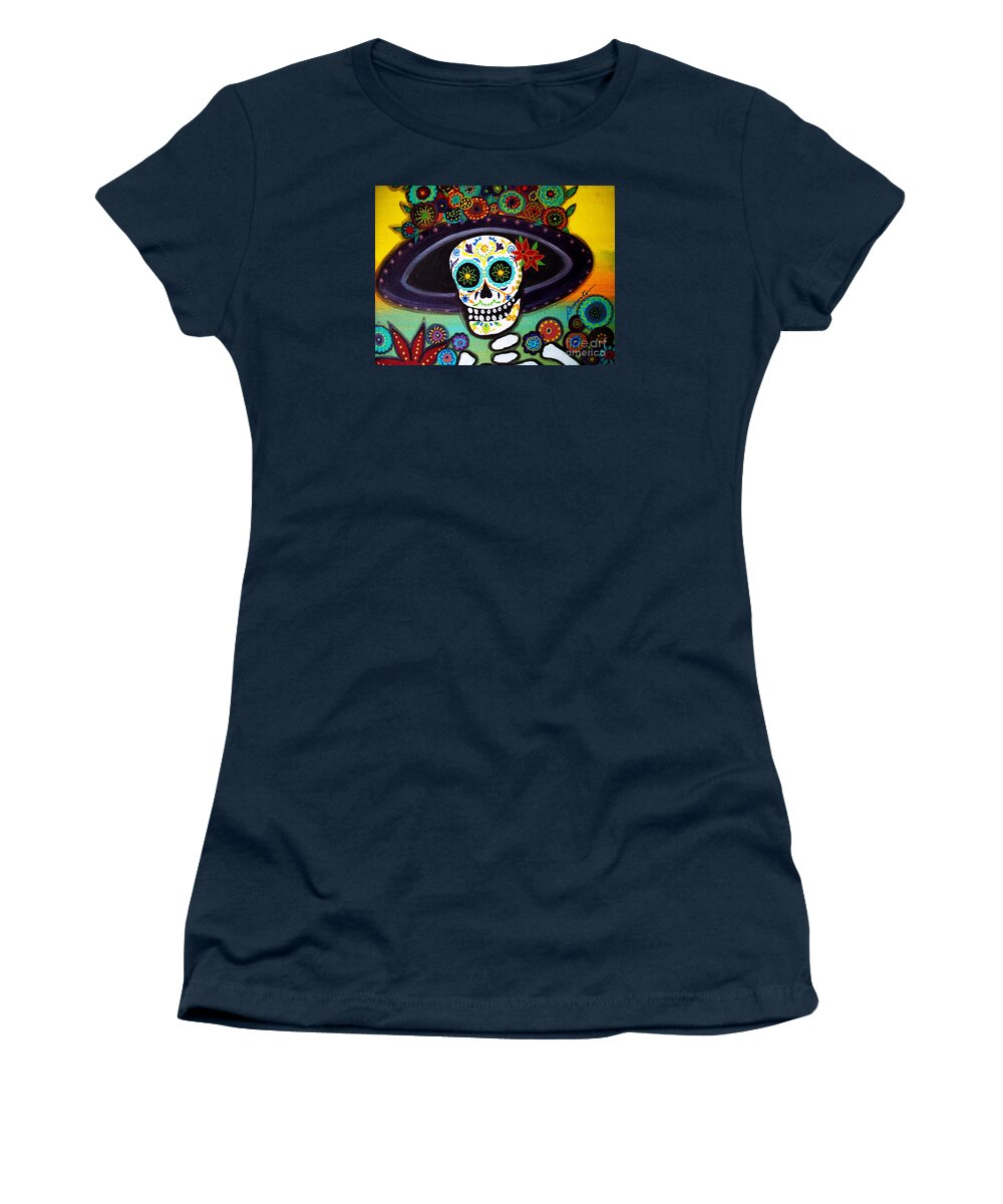 Day Of The Dead Women's T-Shirt featuring the painting Catrina by Pristine Cartera Turkus