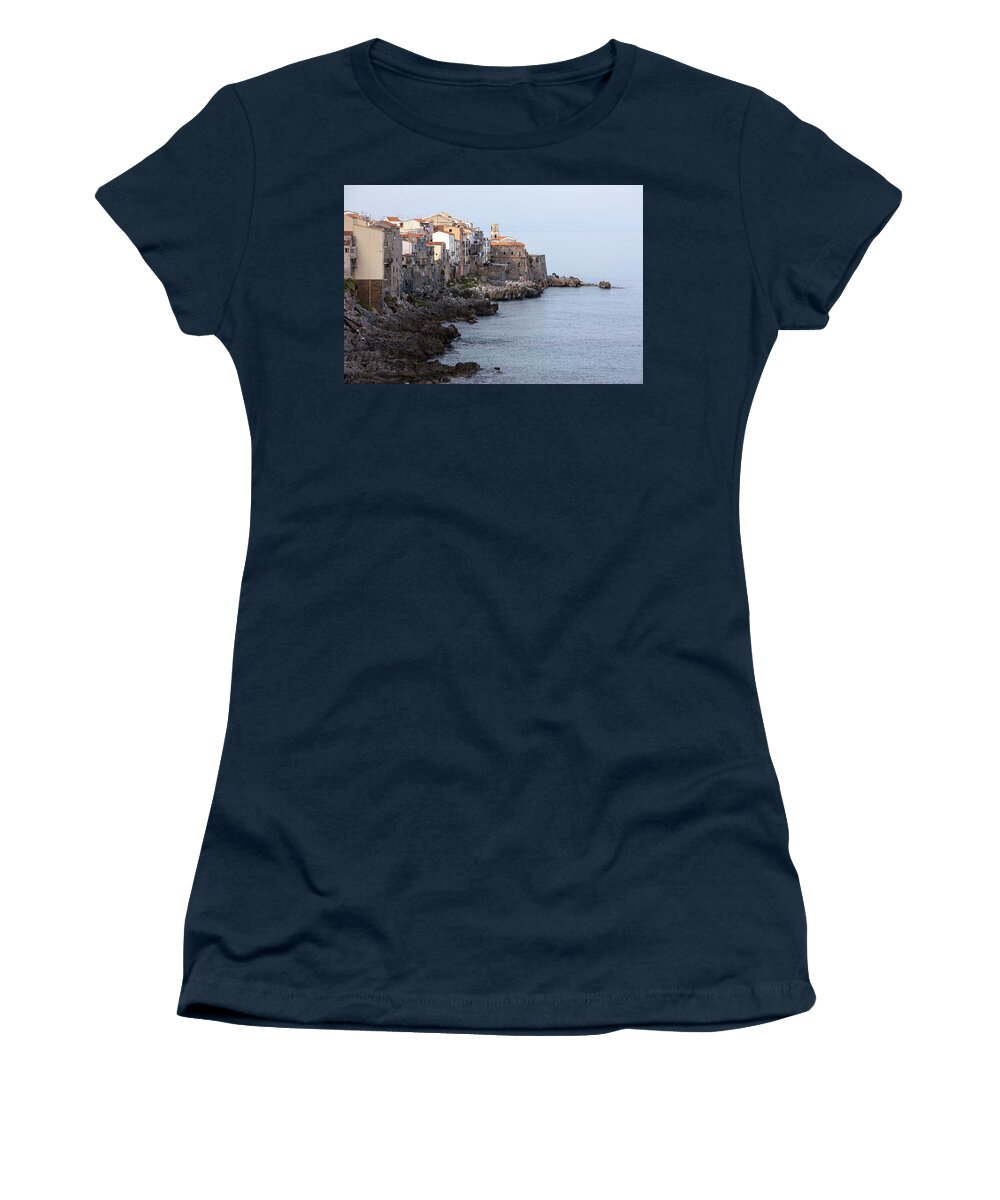 Cefalu Women's T-Shirt featuring the photograph Cefalu, Sicily Italy by Andy Myatt