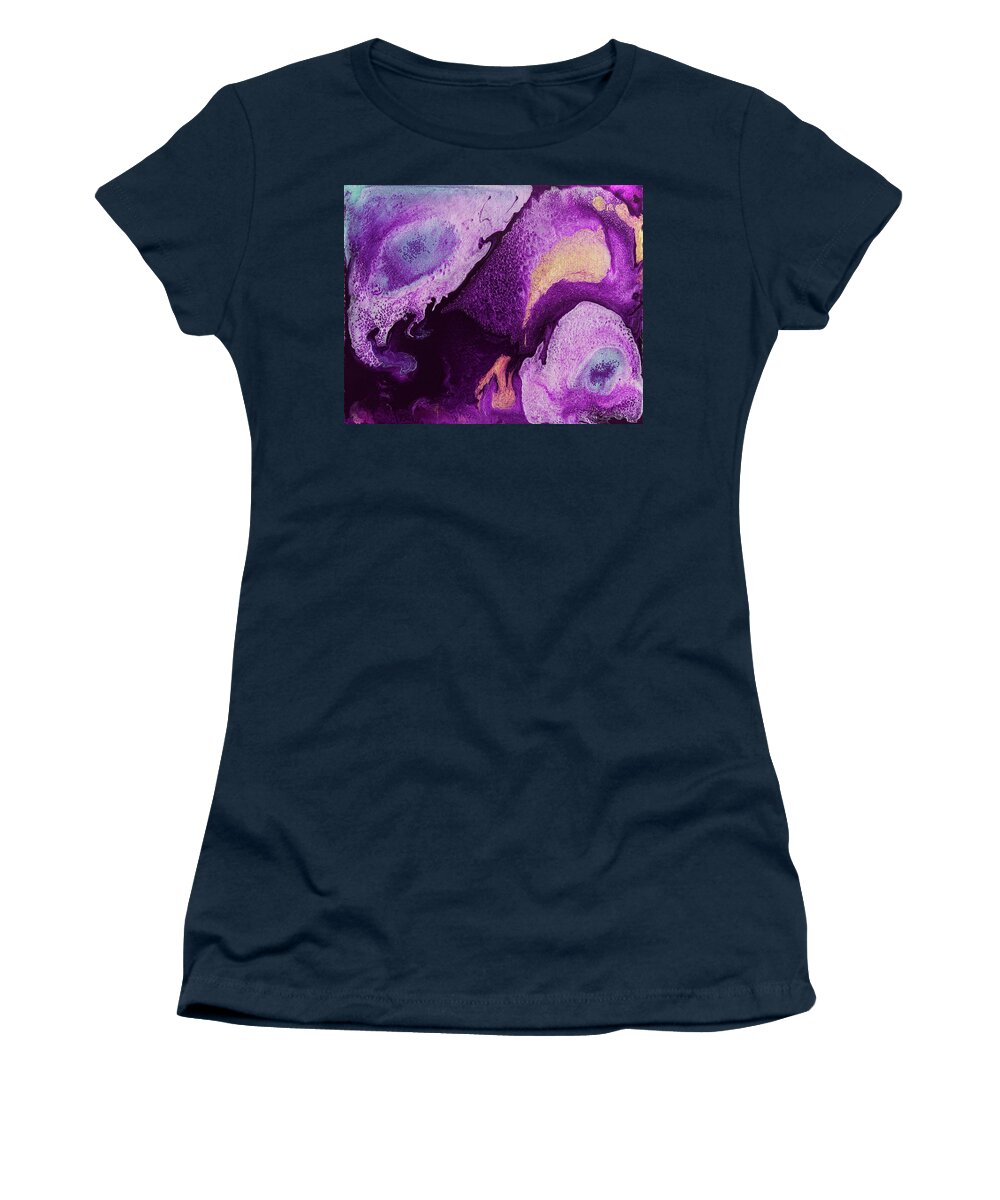 Purple Women's T-Shirt featuring the painting Cellular by Jennifer Walsh