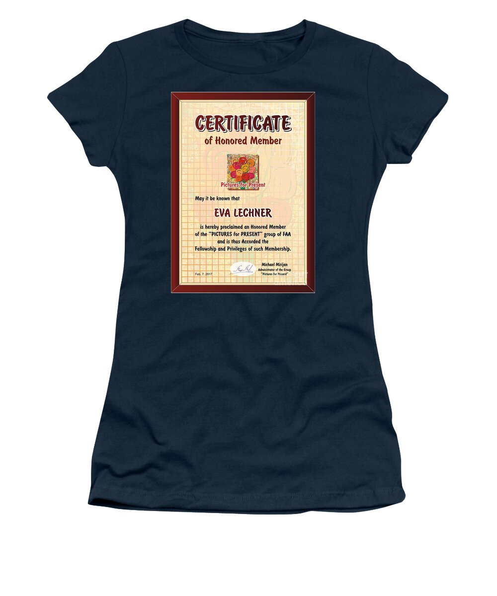 Honored Women's T-Shirt featuring the photograph Certificate of Honored Member by Eva Lechner