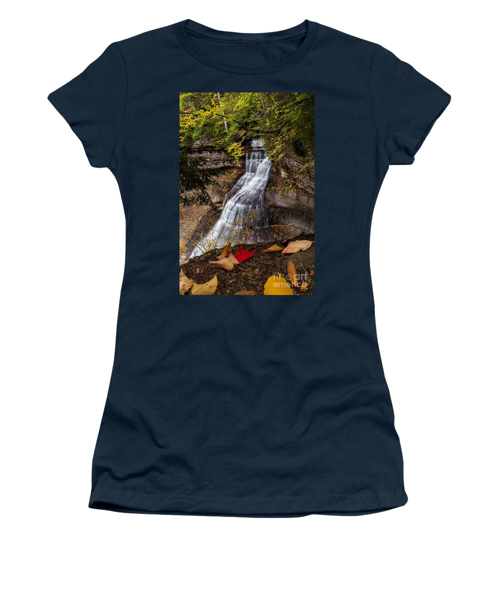 Chapel Falls Women's T-Shirt featuring the photograph Chapel Falls on an Autumn Day 2225 by Norris Seward