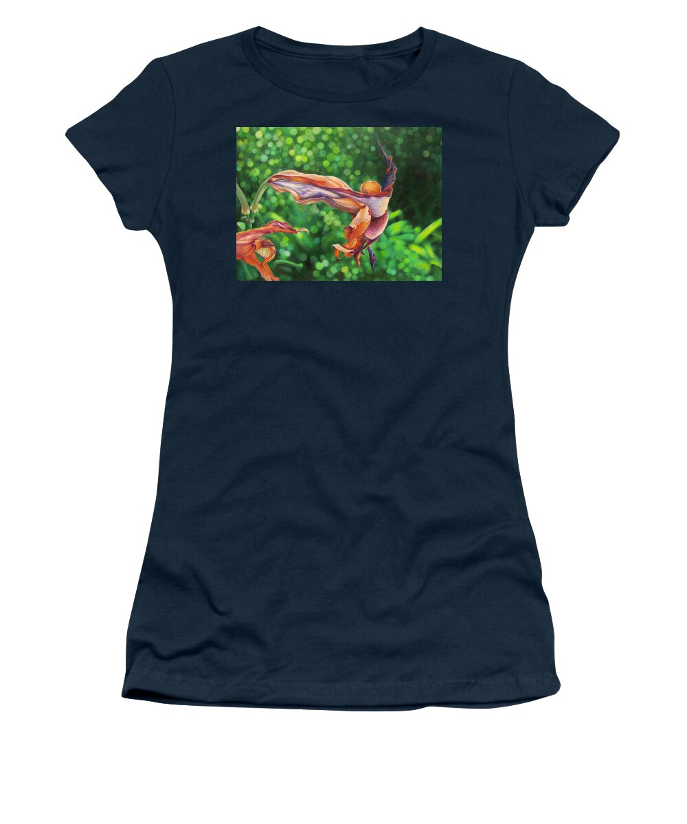 Flowers Women's T-Shirt featuring the drawing Character Lines by Pamela Clements