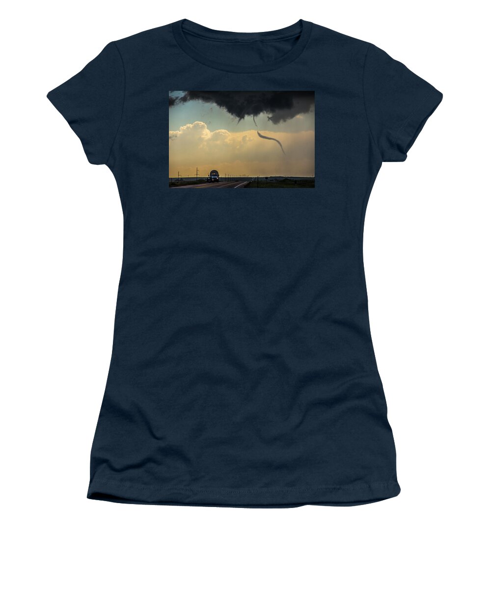 Nebraskasc Women's T-Shirt featuring the photograph Chasing Naders in Wyoming 036 by NebraskaSC