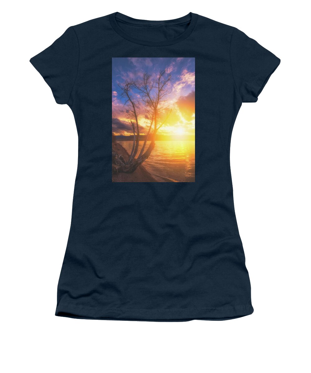 Sunset Women's T-Shirt featuring the photograph Chatfield Lake Sunset by Darren White