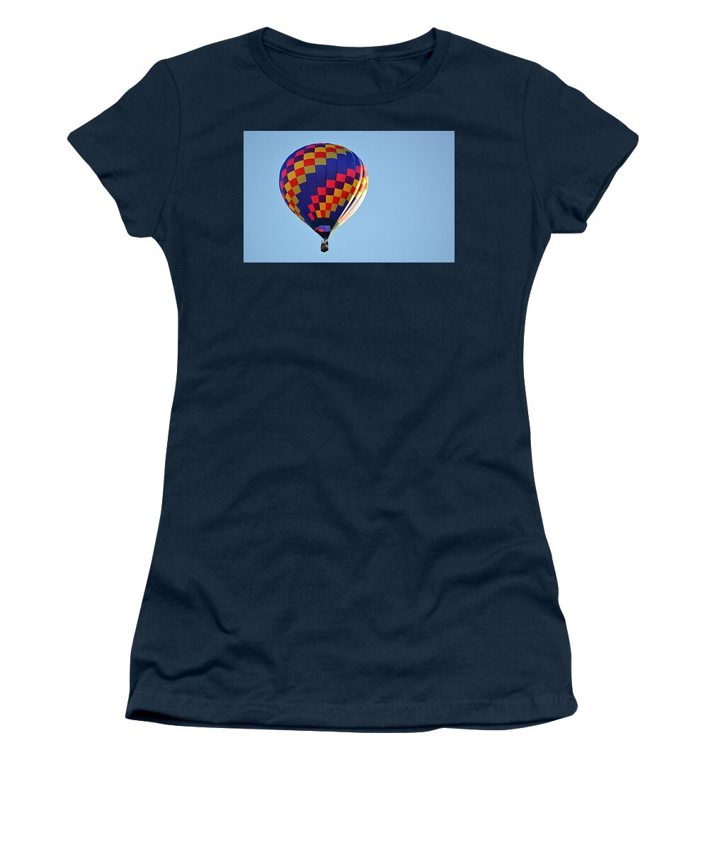 Hot Air Balloon Women's T-Shirt featuring the photograph Checkerboard by AJ Schibig