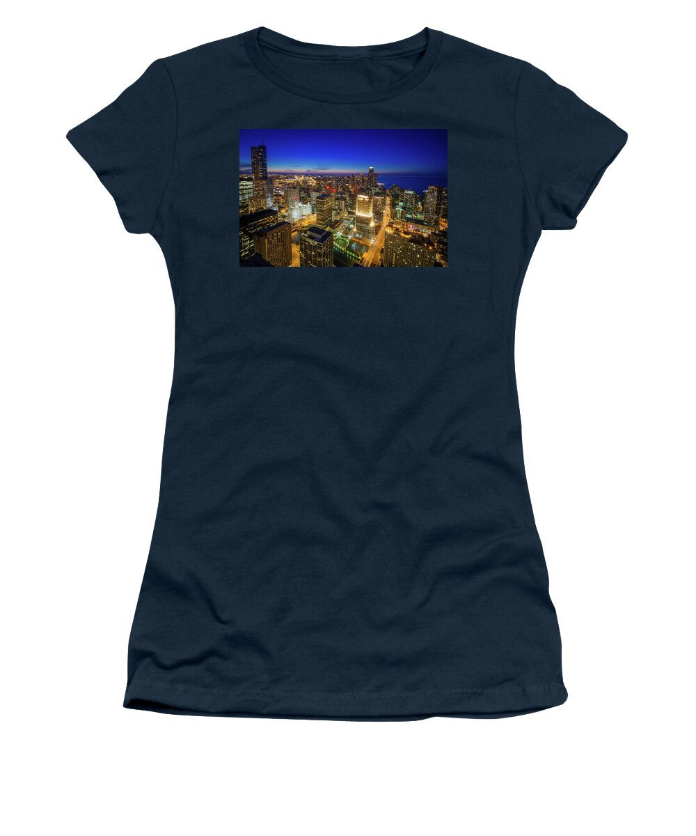 Chicago Women's T-Shirt featuring the photograph Chicago Blue by Raf Winterpacht