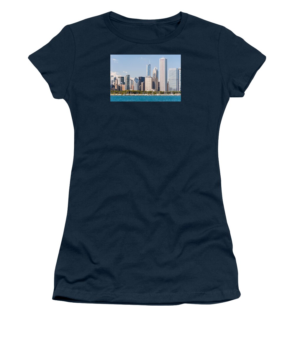 Landscape Women's T-Shirt featuring the photograph Chicago Lakefront close up by Charles McCleanon