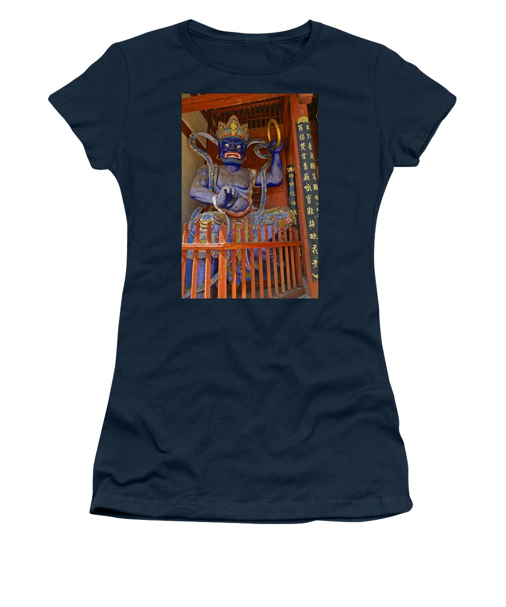 Asia Women's T-Shirt featuring the photograph Chinese Temple Guardian by Michele Burgess
