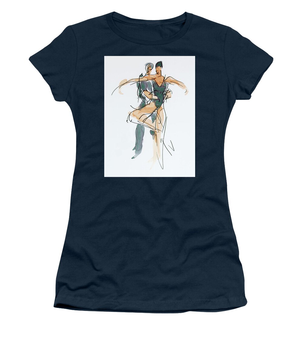 Choreographic Women's T-Shirt featuring the drawing Choreographic lesson at The Royal Ballet School 01 by Peregrine Roskilly