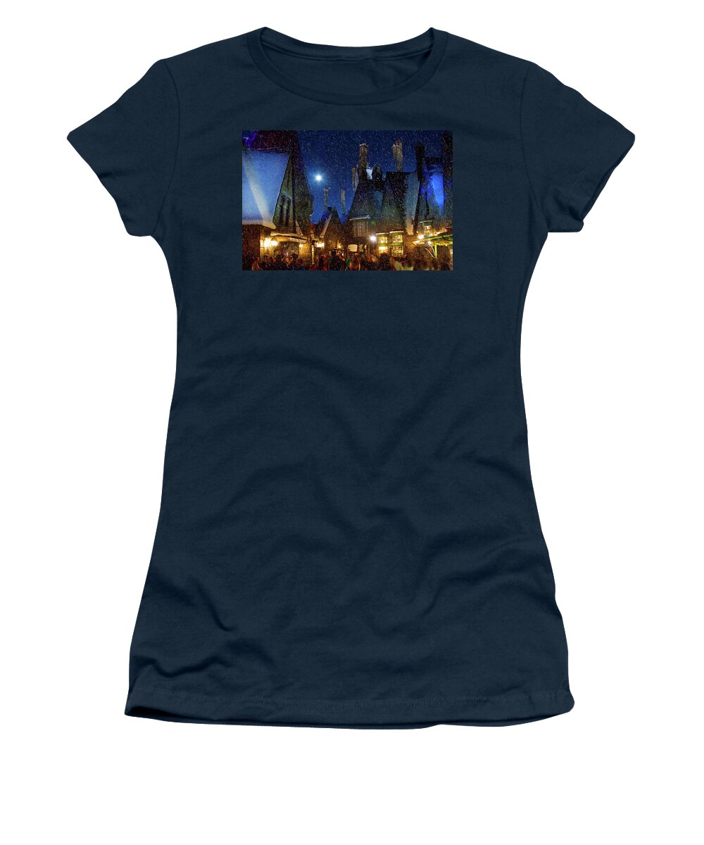 Harry Potter Women's T-Shirt featuring the photograph Christmas at Hogsmeade Blank by Mark Andrew Thomas