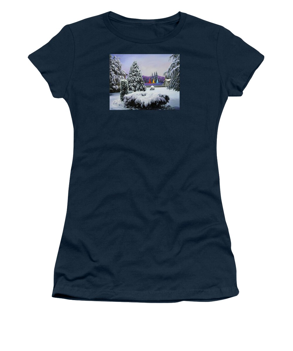 Catholic Women's T-Shirt featuring the painting Still Night by Richard Barone