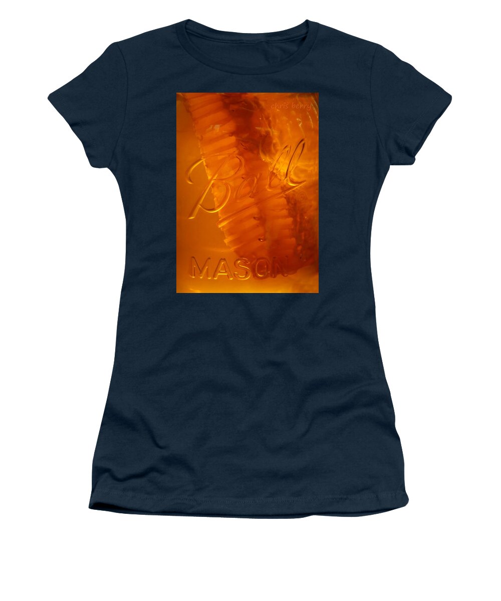 Honey Women's T-Shirt featuring the photograph Chunk Honey in a Ball Jar by Chris Berry