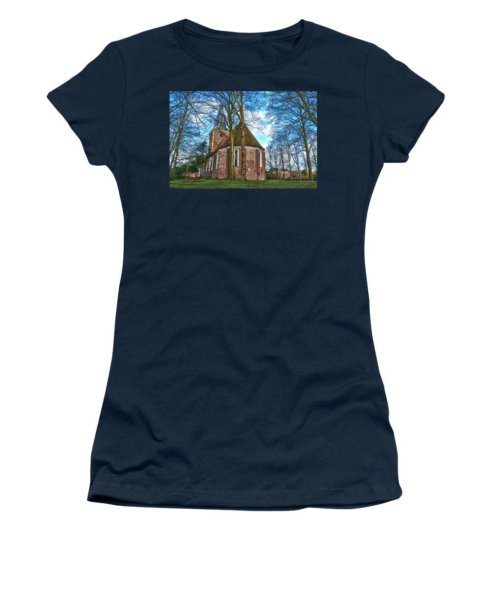 Tower Women's T-Shirt featuring the photograph Church in Winsum by Frans Blok