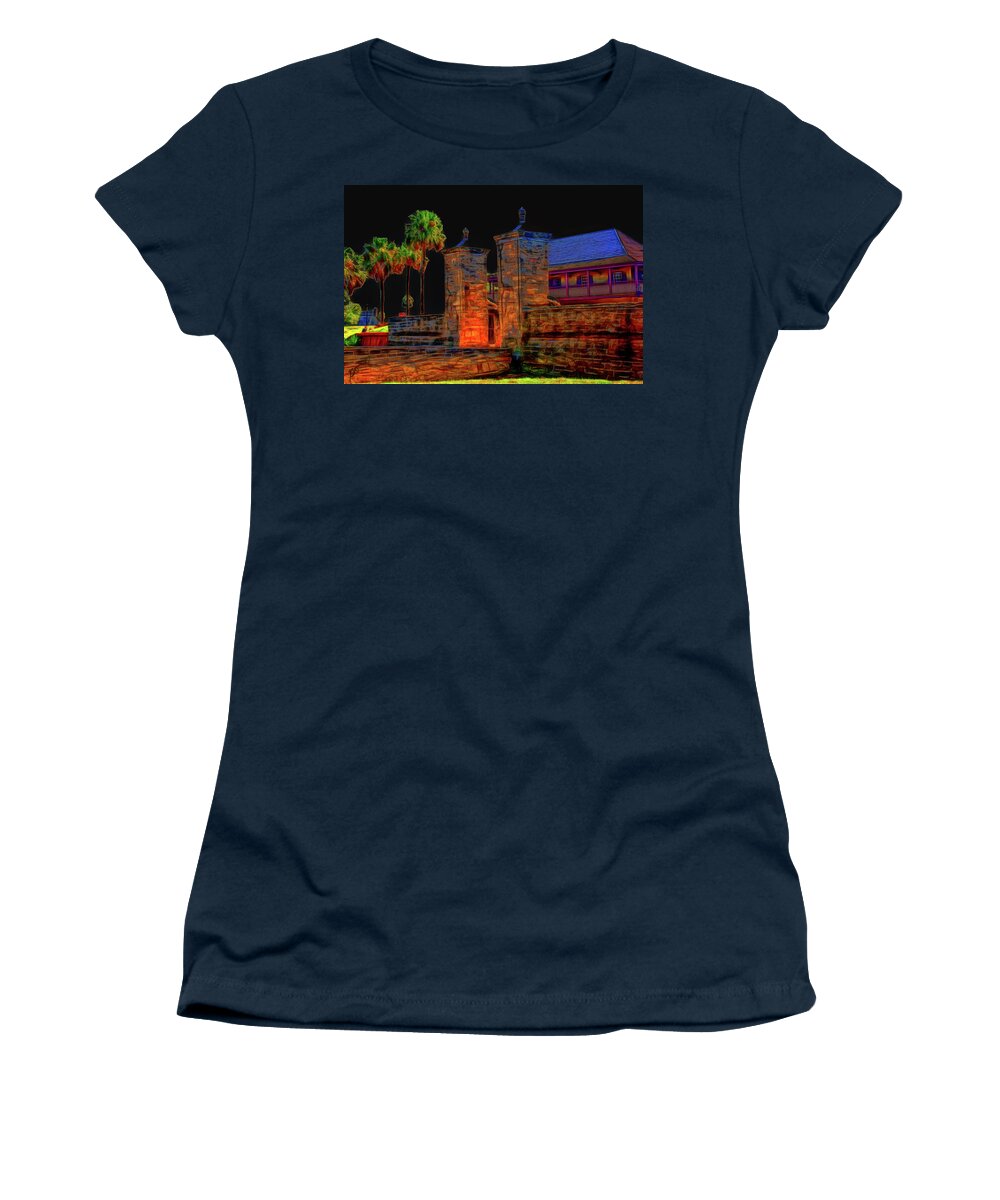 City Gates Women's T-Shirt featuring the photograph City Gates Historic Saint Augustine Florida by Gina O'Brien