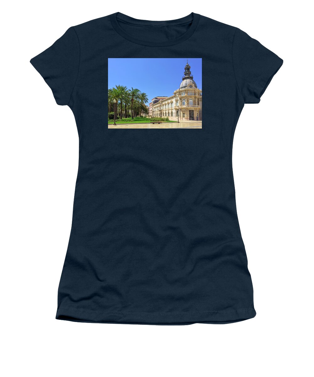 Cartagena Women's T-Shirt featuring the photograph City hall of Cartagena in Spain by GoodMood Art