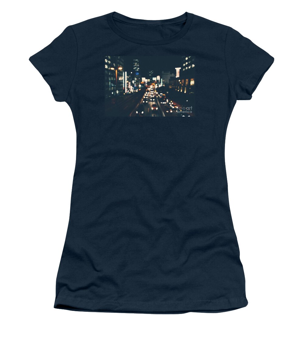 Photography Women's T-Shirt featuring the photograph City Lights by MGL Meiklejohn Graphics Licensing