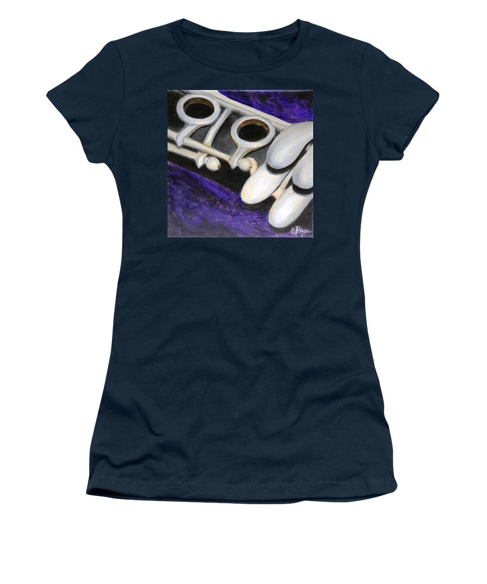 Realism Women's T-Shirt featuring the painting Clarinet by Emily Page