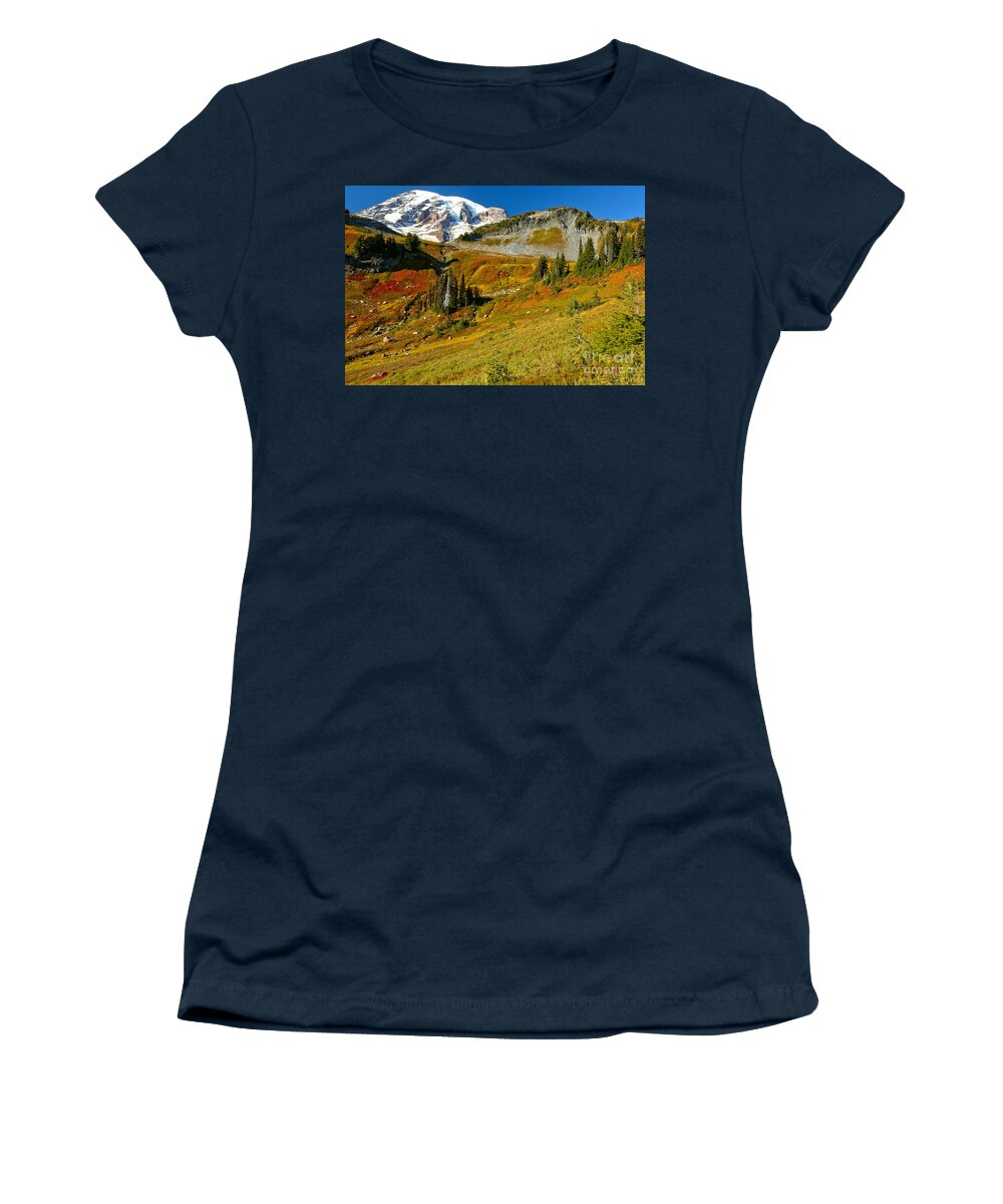 Paradise Meadows Women's T-Shirt featuring the photograph Clear SKies Over Paradise Meadows by Adam Jewell