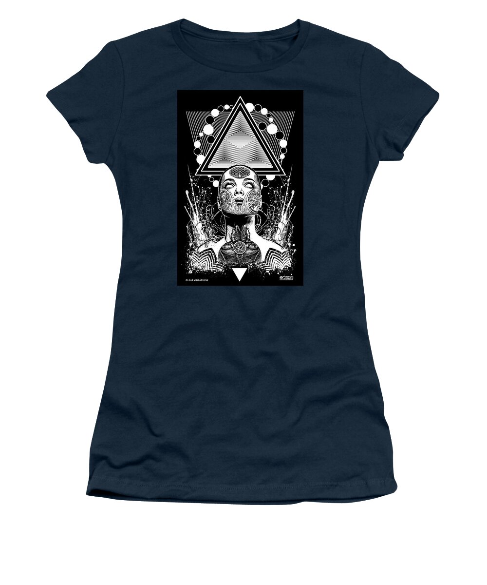 Tony Koehl Women's T-Shirt featuring the mixed media Clear Vibrations by Tony Koehl
