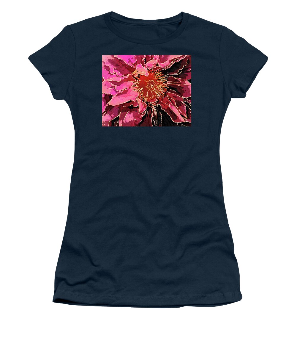 Flower Women's T-Shirt featuring the digital art Clematis Up Close and Personal by Leslie Montgomery