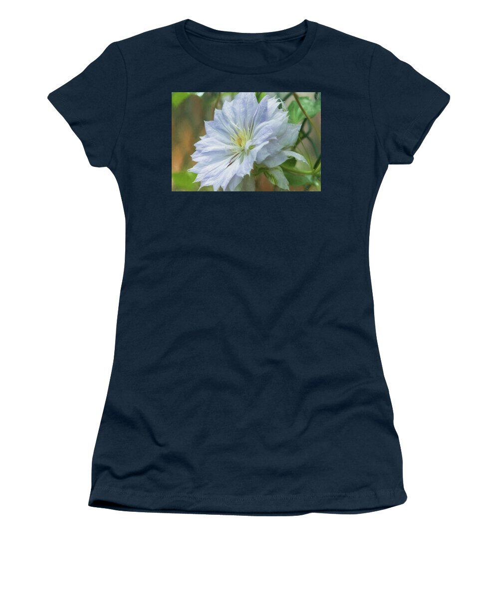 Clematis Women's T-Shirt featuring the photograph Climbing Clematis Vine by Belinda Greb