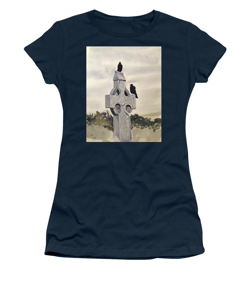 Clonmacnoise Women's T-Shirt featuring the painting Clonmacnoise by Robert Fugate