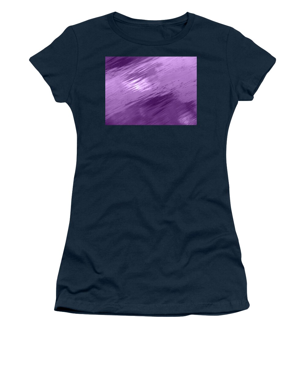Purple Abstract Women's T-Shirt featuring the photograph Clouds In the Water - Purple Plum Abstract by Gill Billington