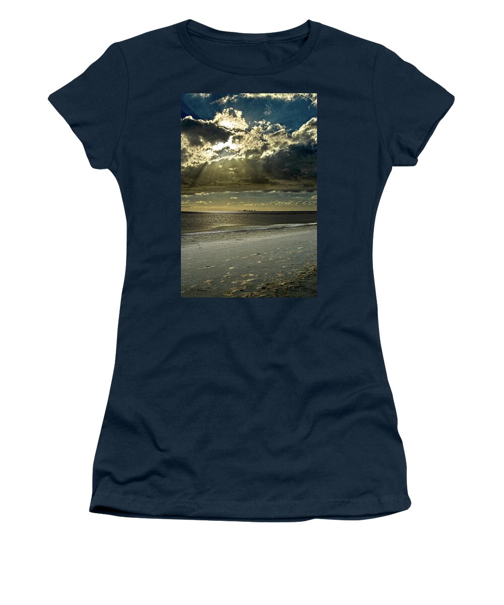 Beach Women's T-Shirt featuring the photograph Clouds Over The Bay by Christopher Holmes