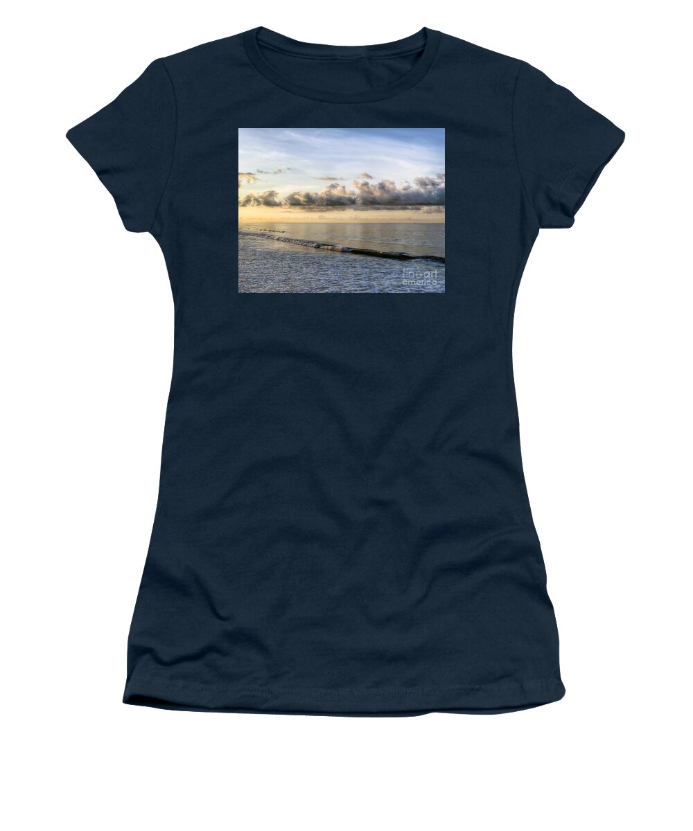 Atlantic Ocean Women's T-Shirt featuring the photograph Clouds Over the Ocean by Kerri Farley