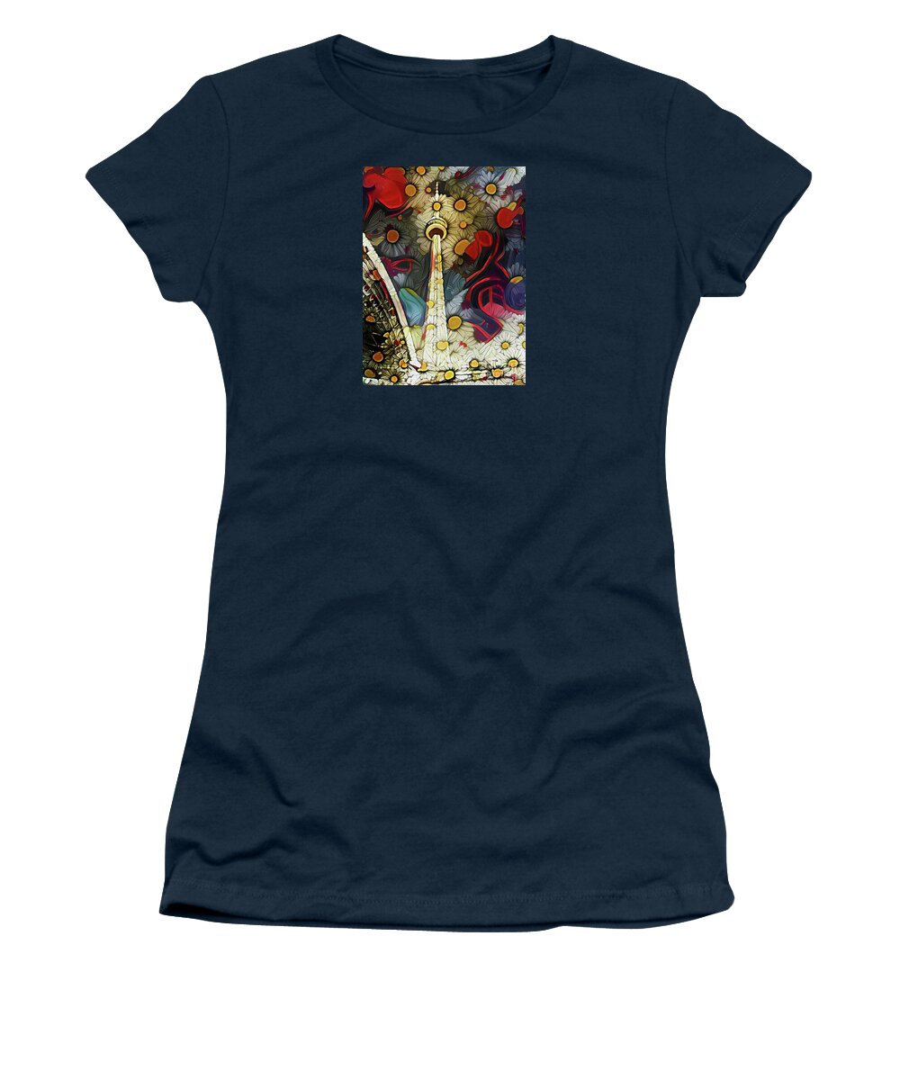 Daisies Women's T-Shirt featuring the photograph CN Tower Pushing Up Daisies by Nina Silver