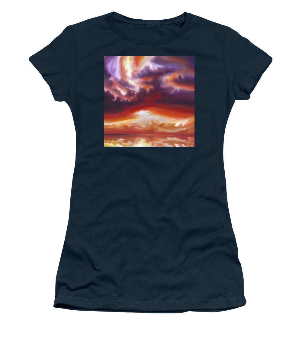 Skyscape Women's T-Shirt featuring the painting Coastline by James Hill