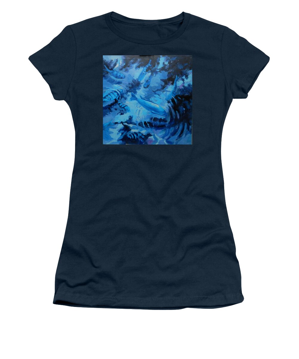 Fish Women's T-Shirt featuring the painting Cobalt #1 by Martha Tisdale