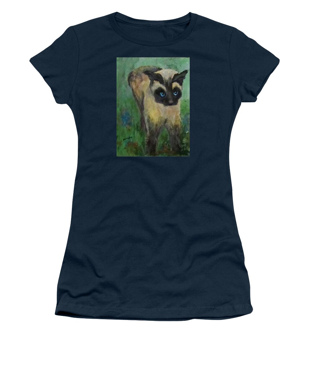 Cat Women's T-Shirt featuring the painting Coco by Barbara O'Toole