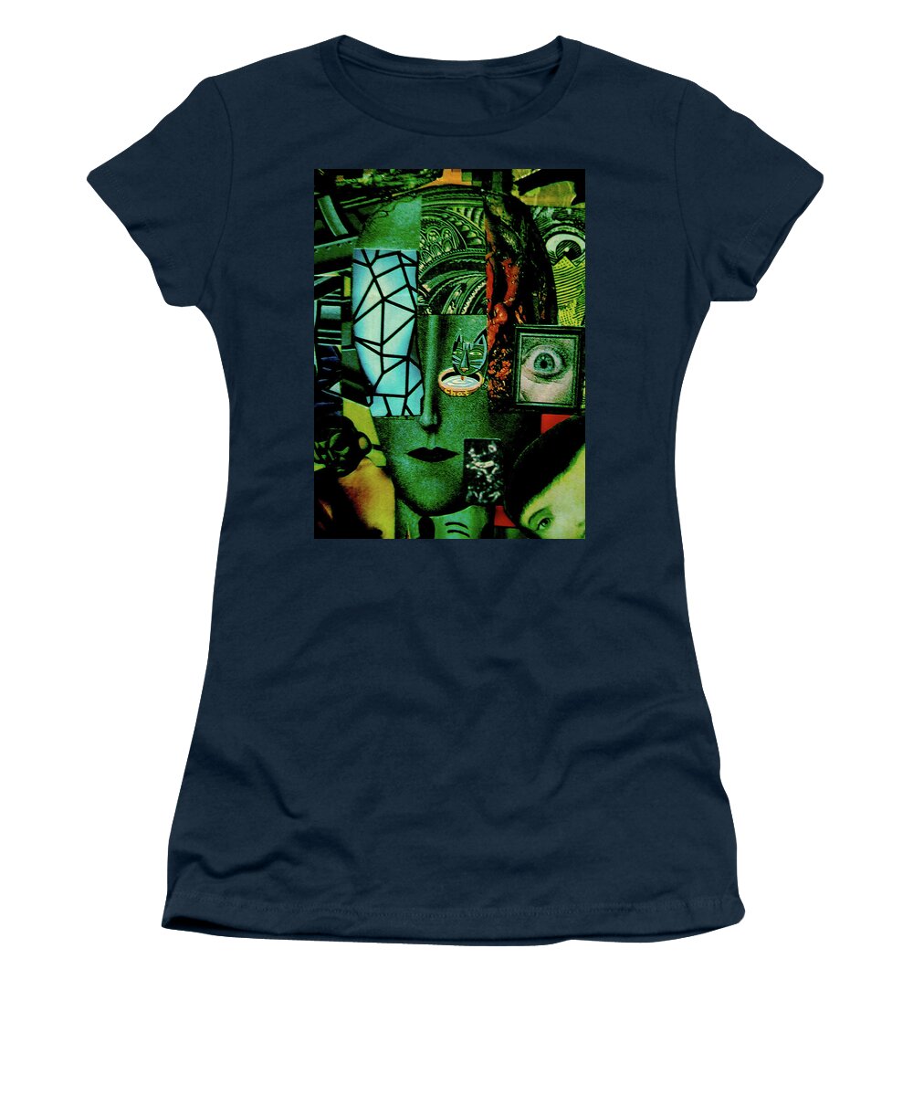 Collage Women's T-Shirt featuring the painting Collage Head by Steve Fields