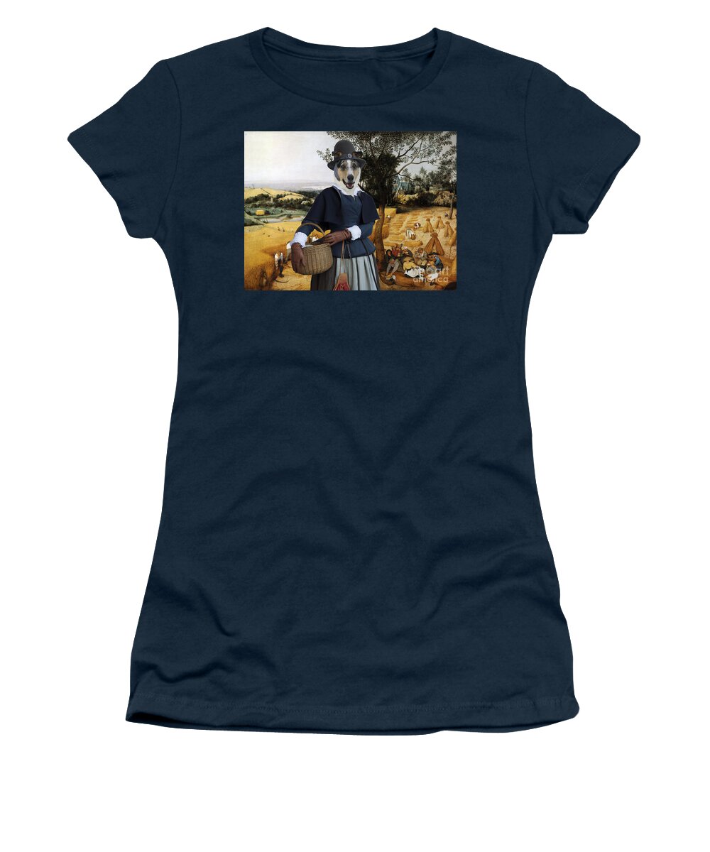 Collie Smooth Women's T-Shirt featuring the painting Collie Smooth - Smooth Collie Art Canvas Print - The Harvesters by Sandra Sij