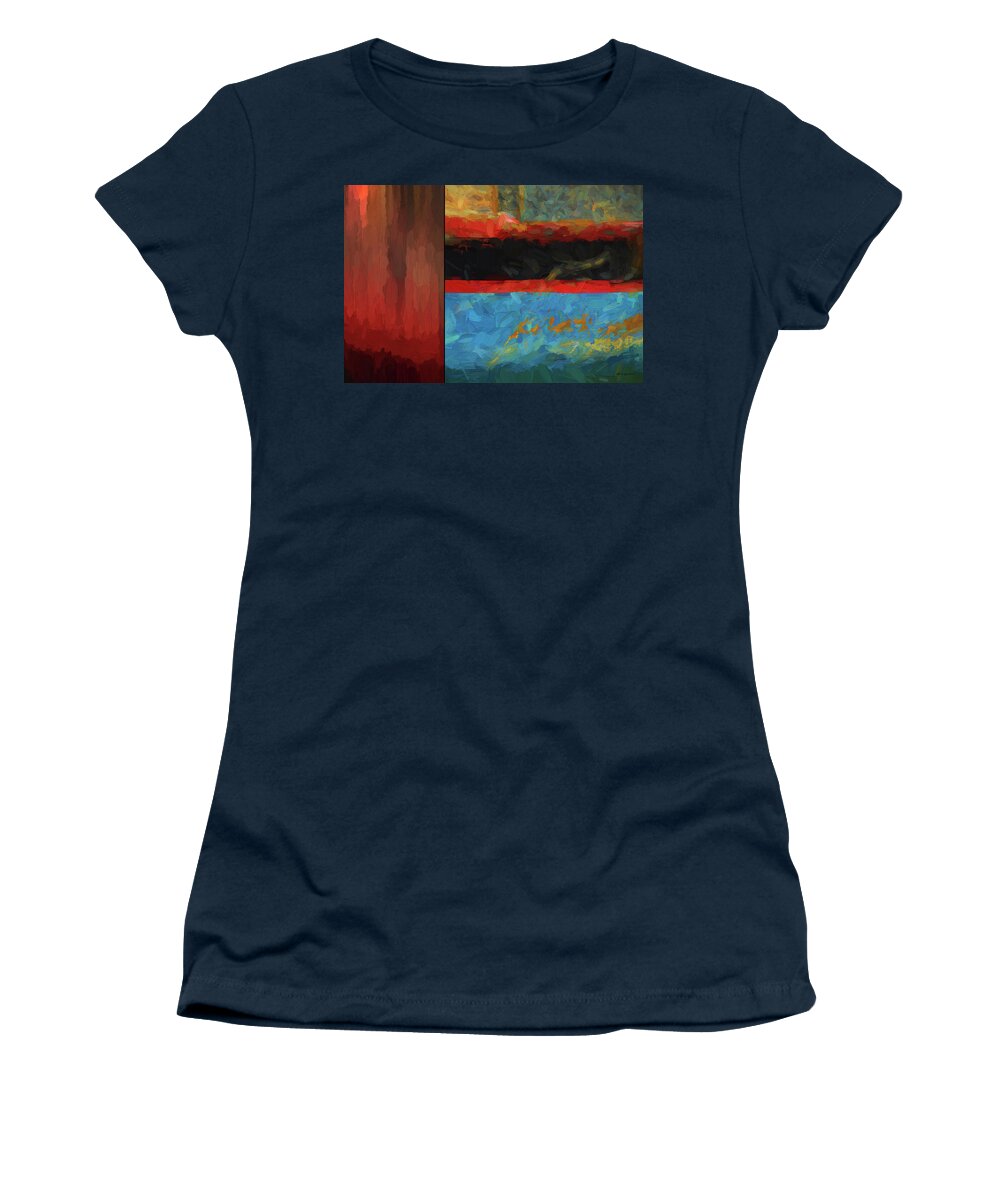 Abstract Women's T-Shirt featuring the digital art Color Abstraction LXI by David Gordon