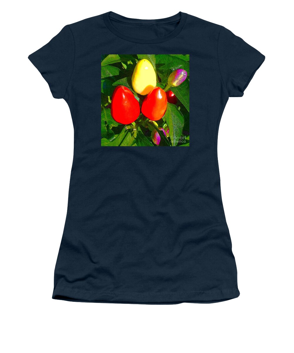 Pepper Women's T-Shirt featuring the photograph Colorful Pepper Plant by Barbie Corbett-Newmin
