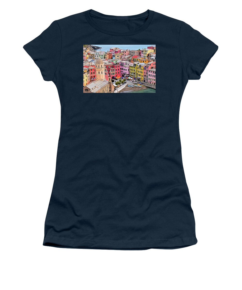 Rick Women's T-Shirt featuring the photograph Colors of the Cinque Terre by Frozen in Time Fine Art Photography