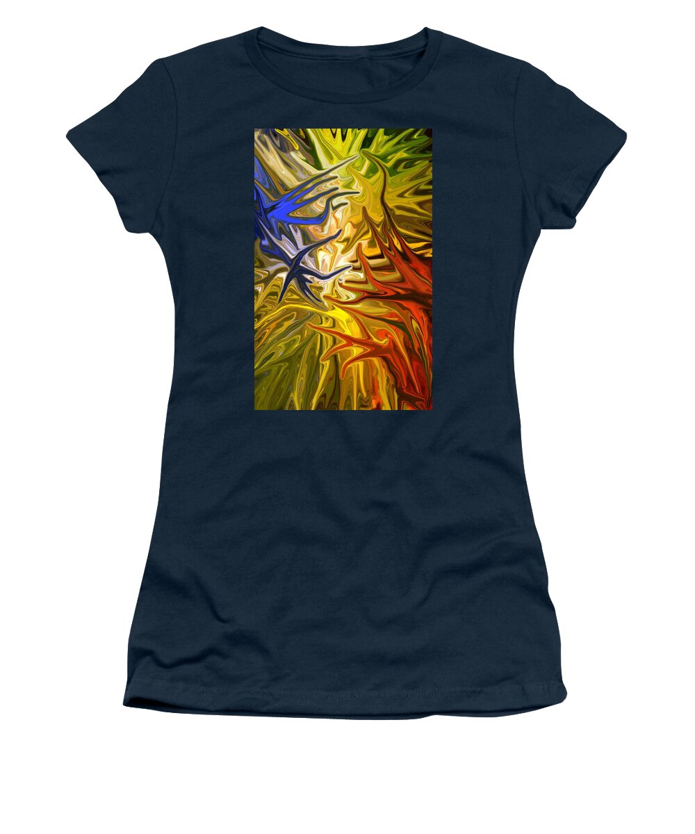 Abstract Women's T-Shirt featuring the mixed media Connect by Chris Butler