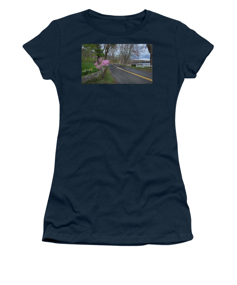 Country Road Women's T-Shirt featuring the photograph Connecticut Country Road by Bill Wakeley