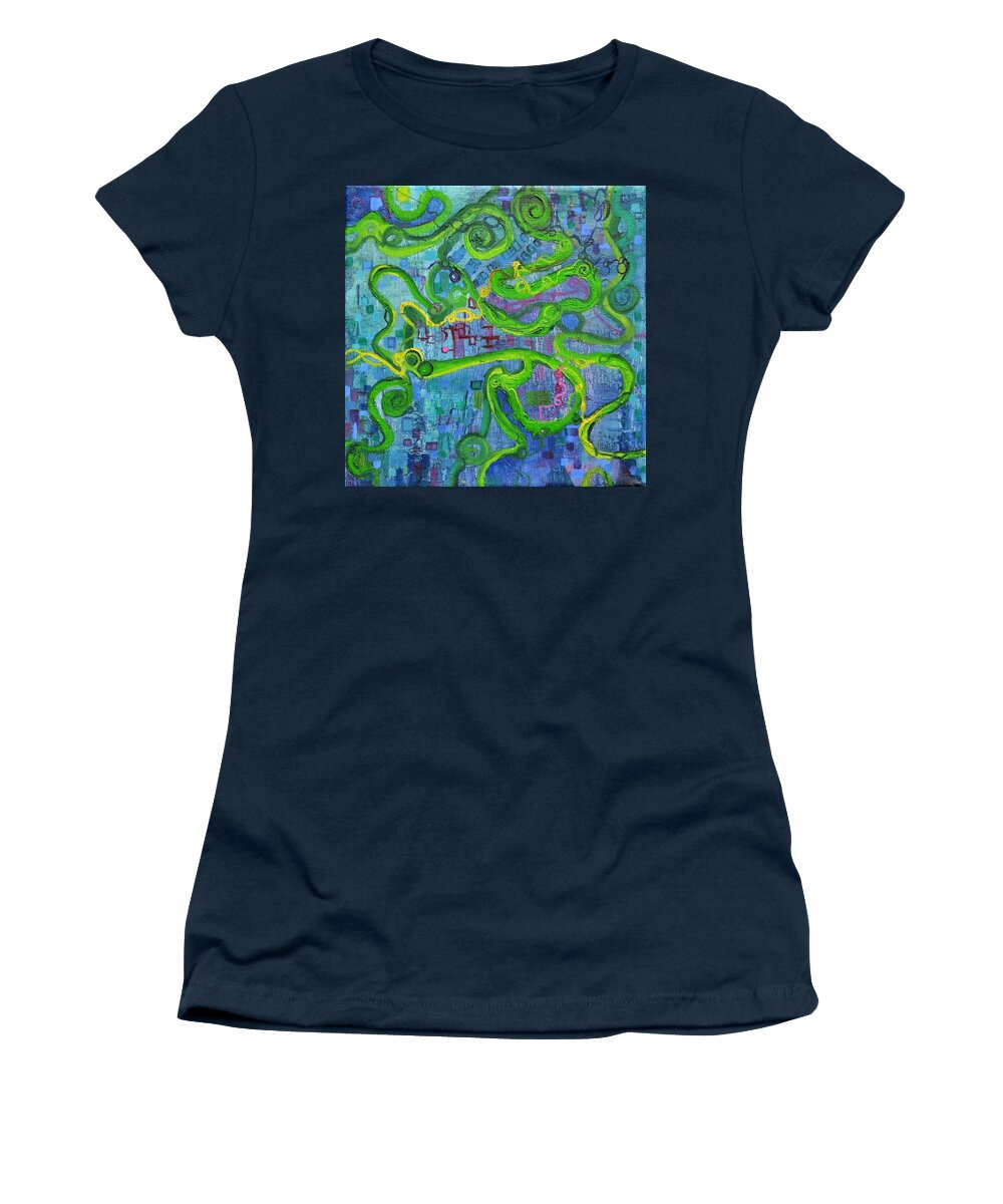 Polymer Women's T-Shirt featuring the painting Contour by Regina Valluzzi