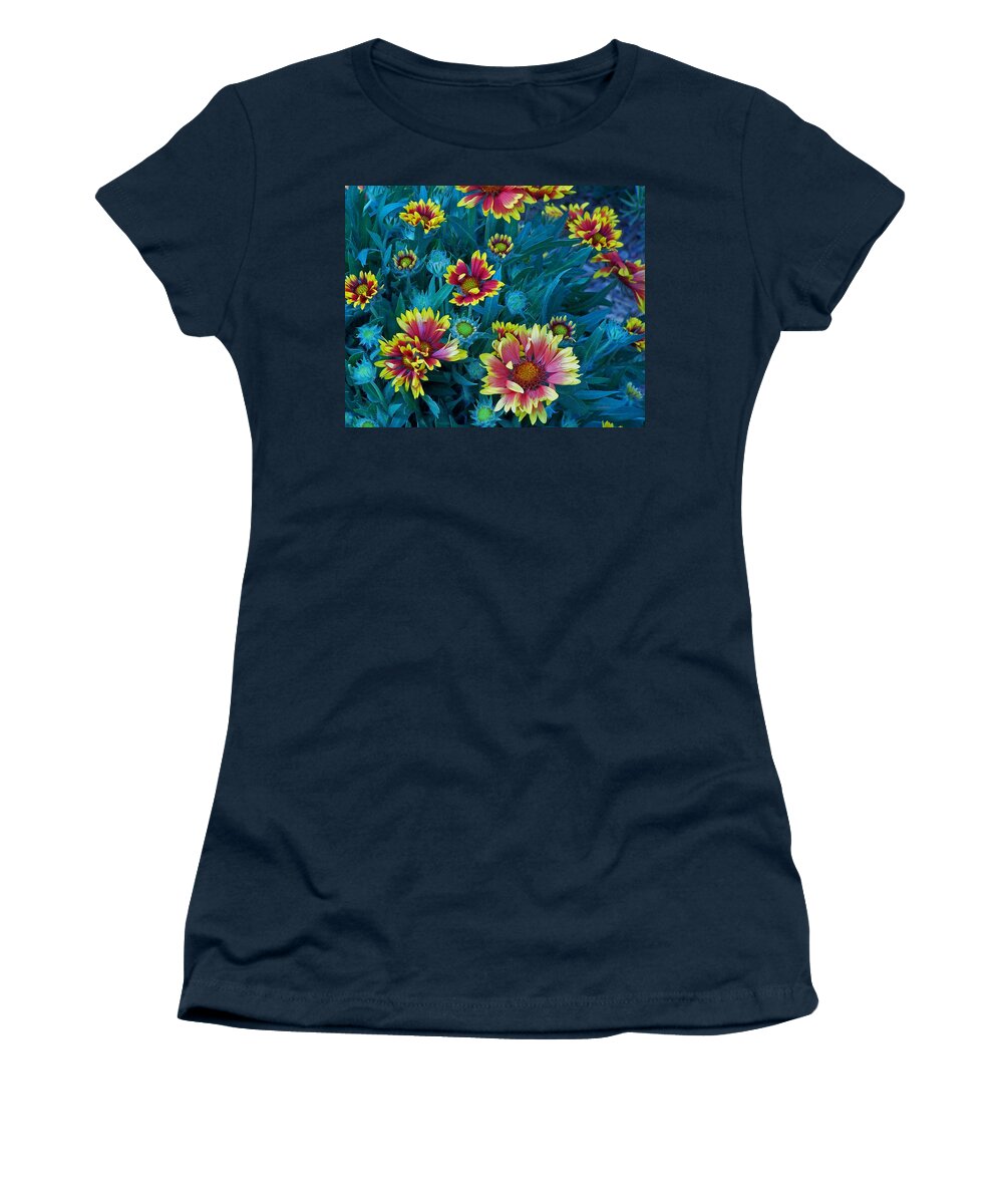 Colorful Women's T-Shirt featuring the digital art Contrasting Colors by Ernest Echols