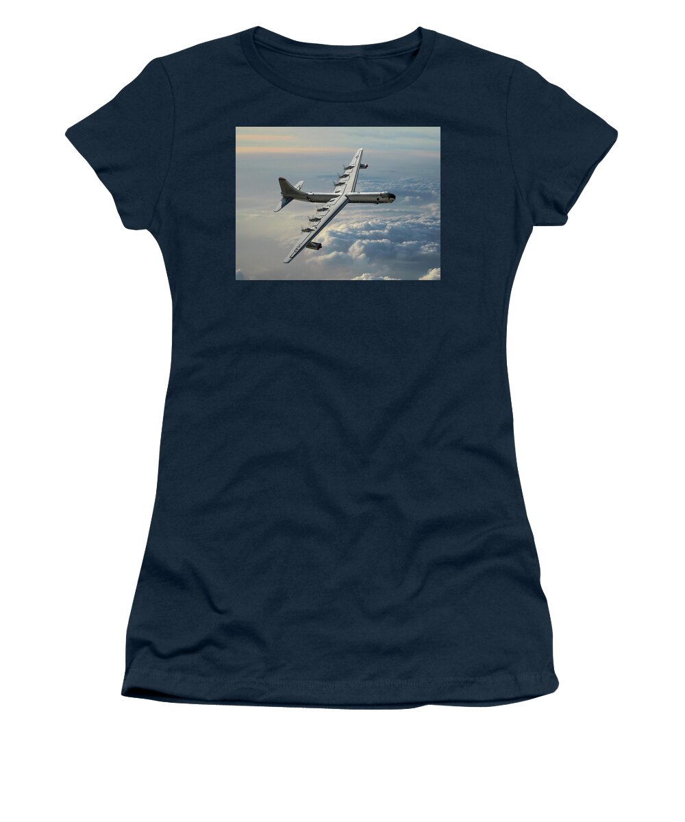 U.s. Air Force B-36 Bomber Women's T-Shirt featuring the digital art Convair RB-36F Peacemaker by Erik Simonsen