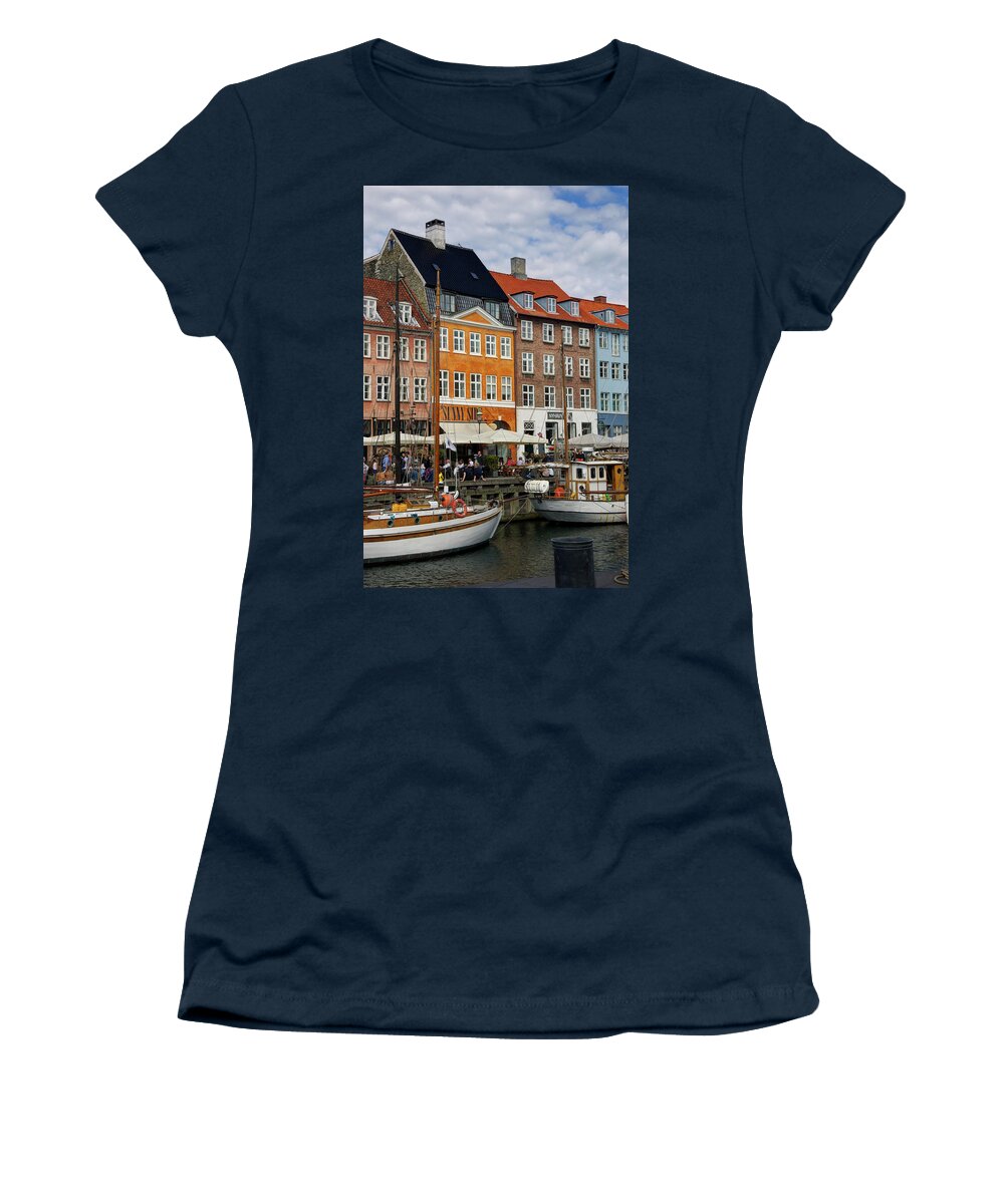 Copenhagen Women's T-Shirt featuring the photograph Copenhagen's Nyhavn by Rebekah Zivicki