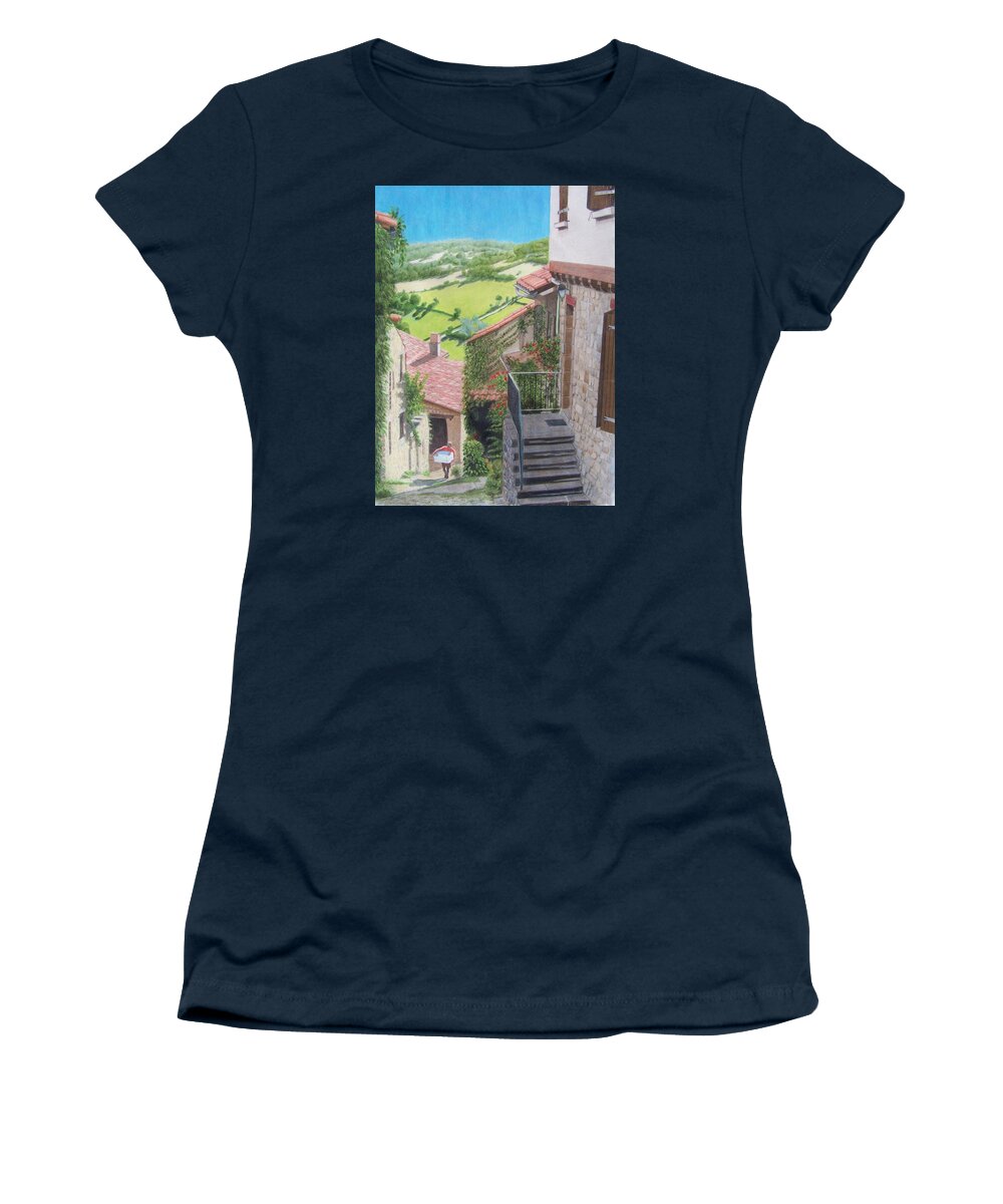 Outdoors Women's T-Shirt featuring the mixed media Cordes sur Ciel 2 by Constance DRESCHER