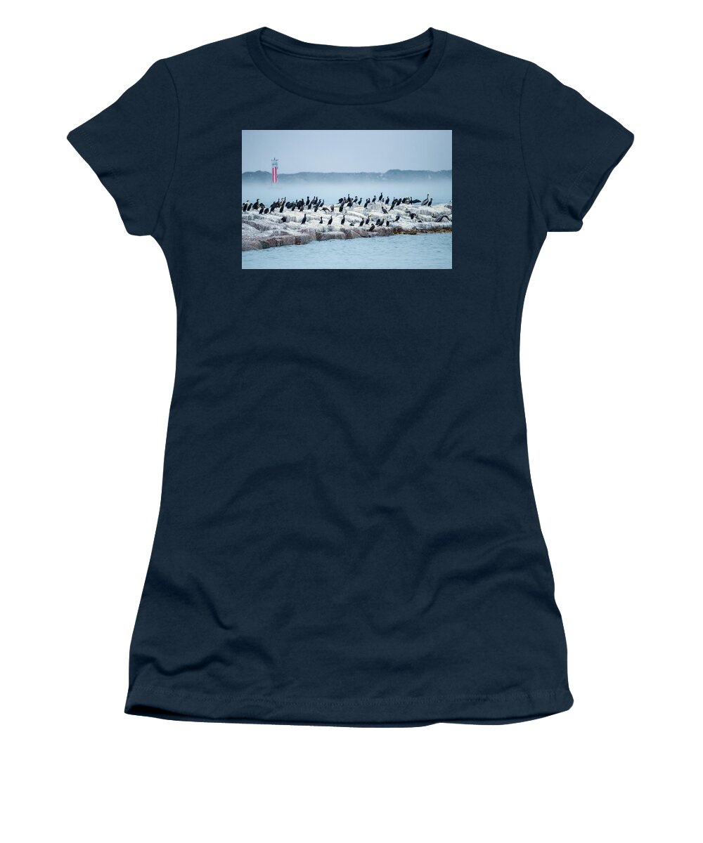 Cormorant Women's T-Shirt featuring the photograph Cormorant Island by Debra Martz