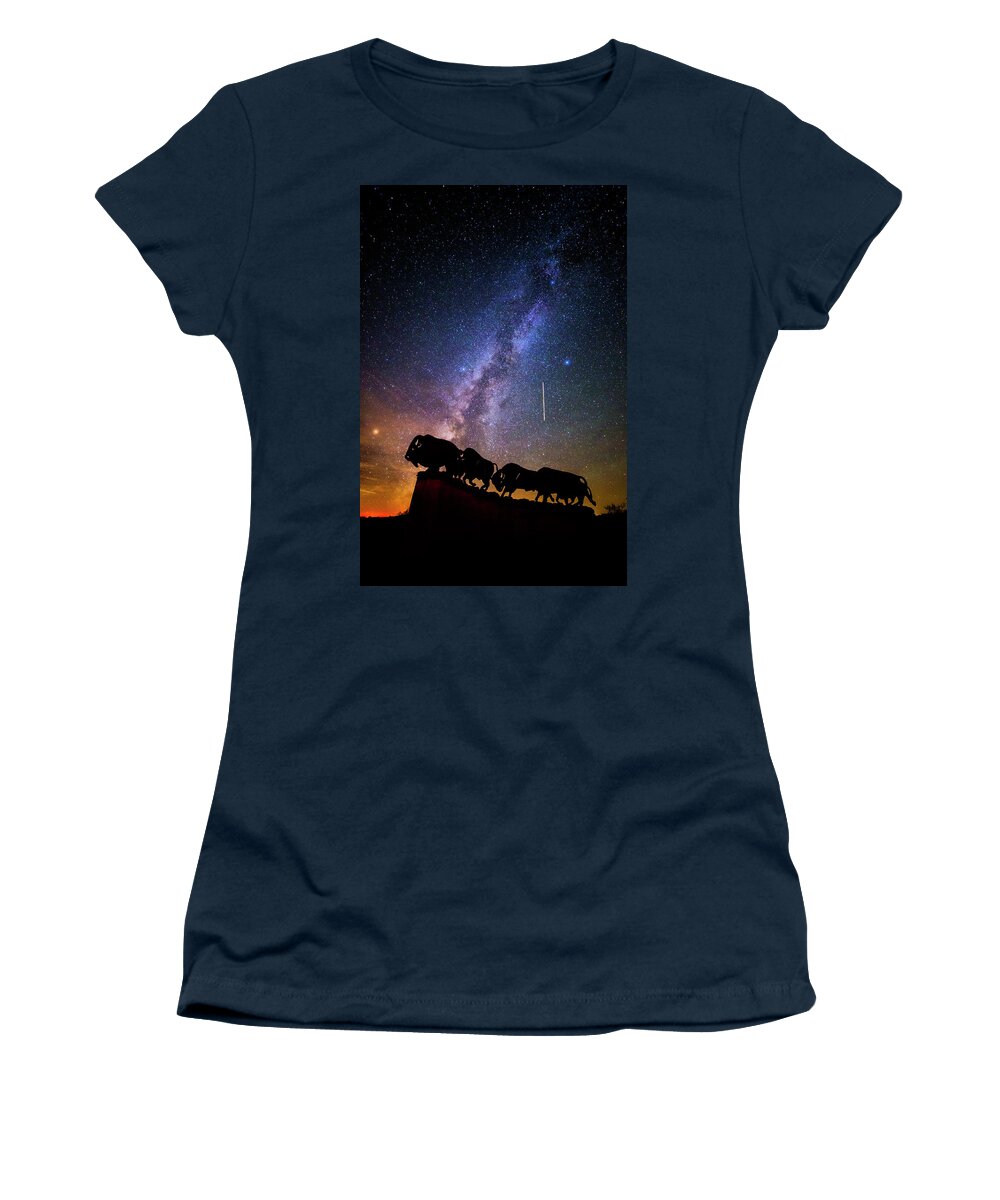 Caprock Canyons State Park Women's T-Shirt featuring the photograph Cosmic Caprock by Stephen Stookey