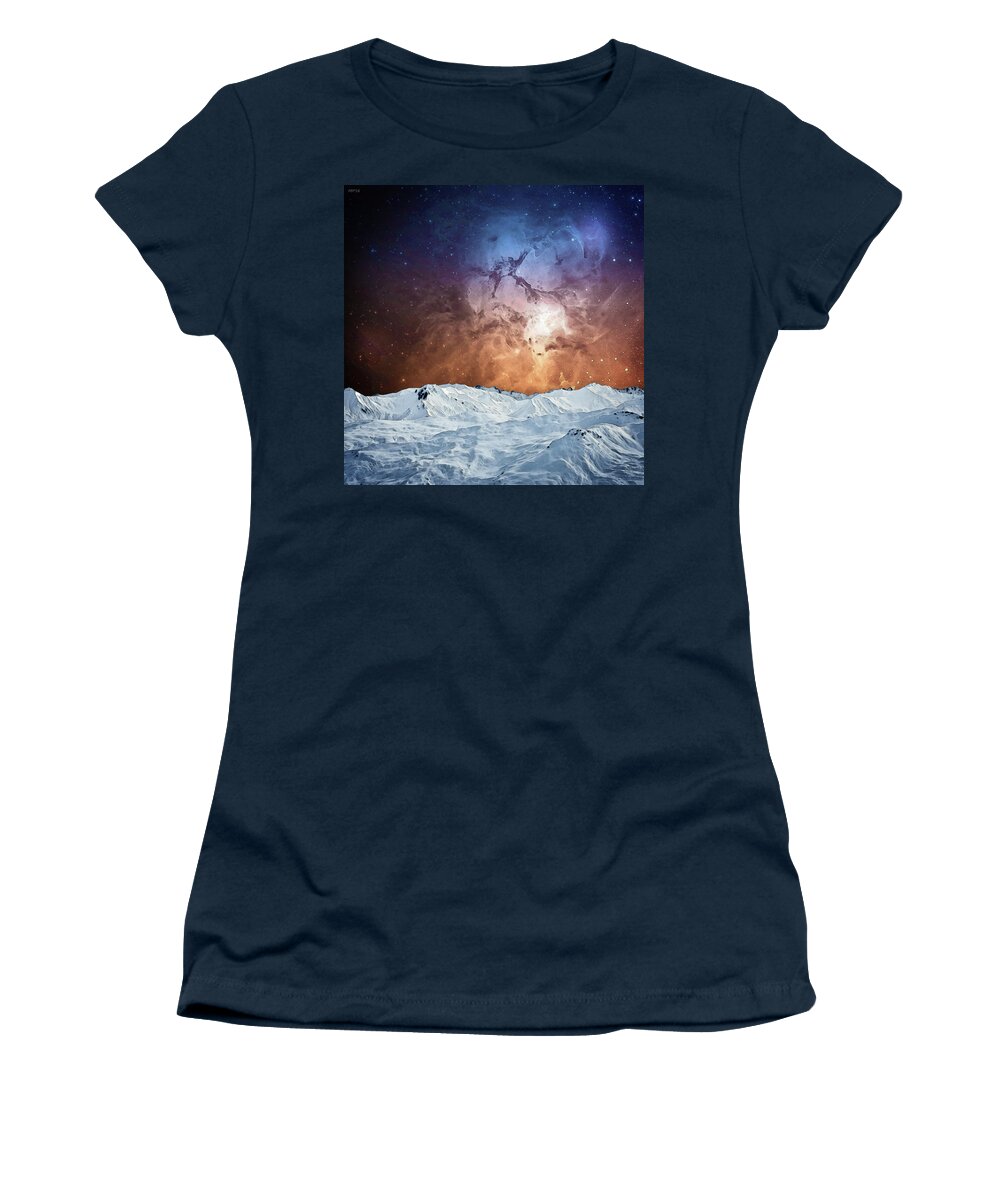 Space Women's T-Shirt featuring the photograph Cosmic Winter Landscape by Phil Perkins