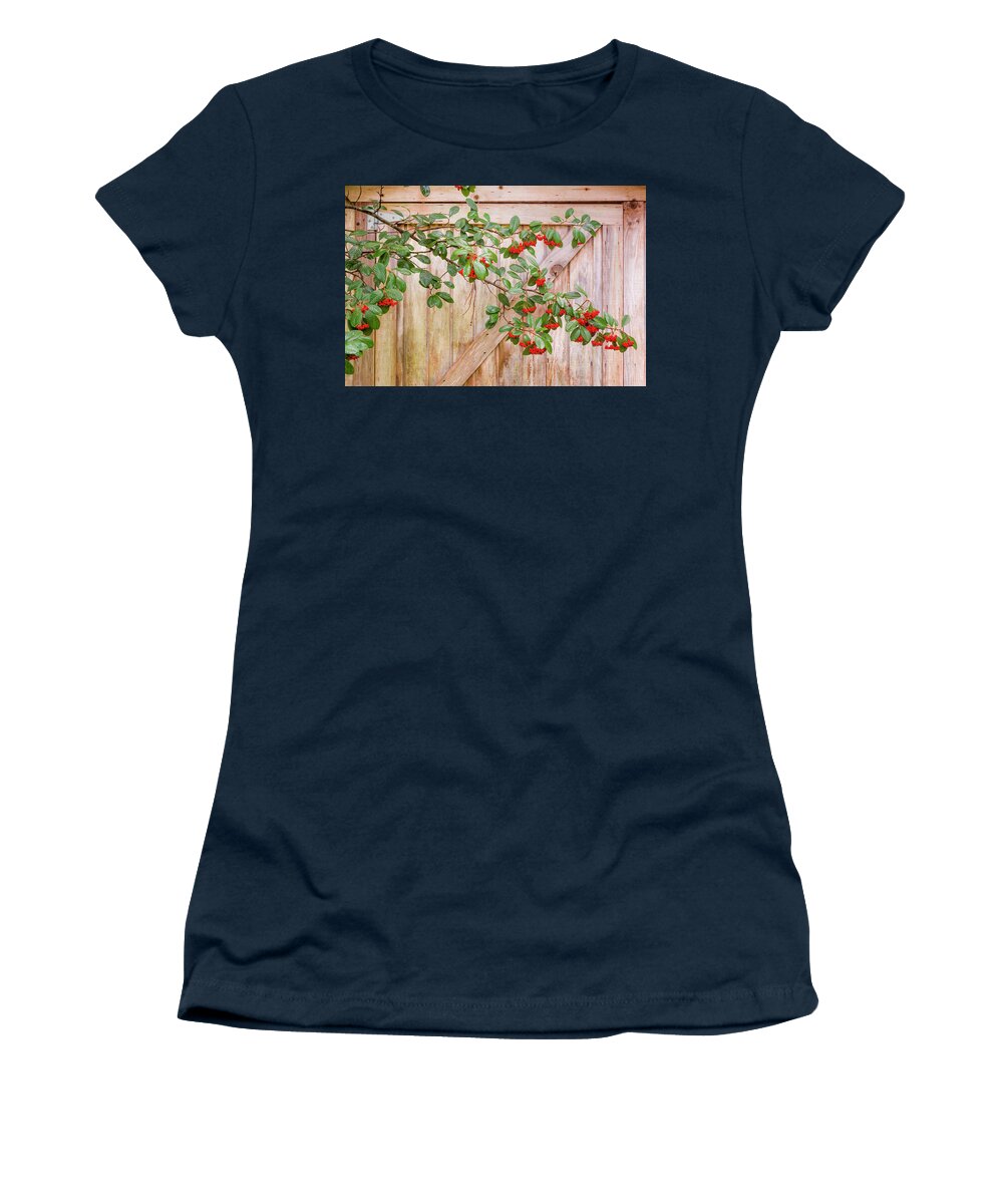 California Women's T-Shirt featuring the photograph Cotoneaster in Pt. Reyes by Joe Doherty